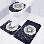 Vintage Celestial Sun Print 3 Piece Bath Mat Set