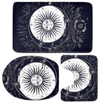 Vintage Celestial Sun Print 3 Piece Bath Mat Set
