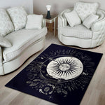 Vintage Celestial Sun Print Area Rug