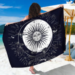 Vintage Celestial Sun Print Beach Sarong Wrap