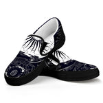 Vintage Celestial Sun Print Black Slip On Shoes