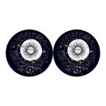 Vintage Celestial Sun Print Car Coasters
