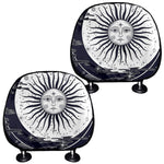 Vintage Celestial Sun Print Car Headrest Covers