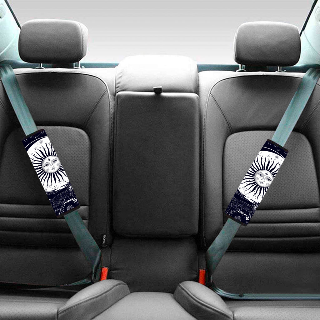 Vintage Celestial Sun Print Car Seat Belt Covers