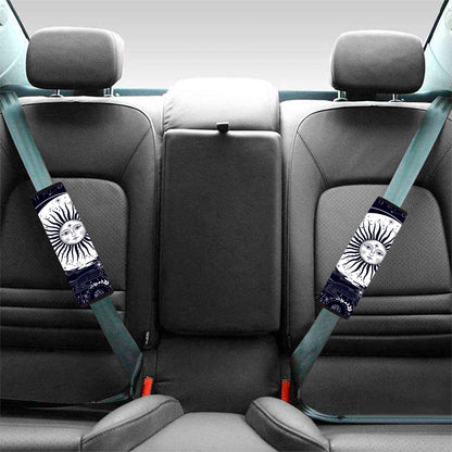 Vintage Celestial Sun Print Car Seat Belt Covers