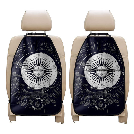 Vintage Celestial Sun Print Car Seat Organizers