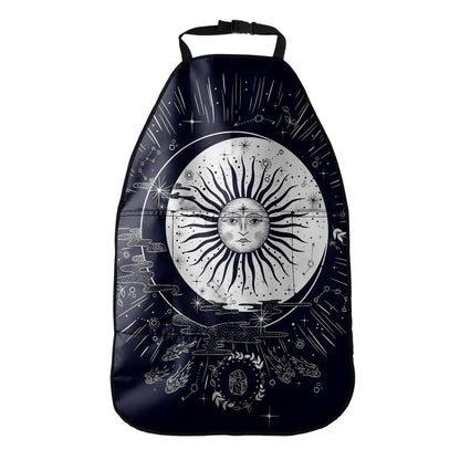 Vintage Celestial Sun Print Car Seat Organizers