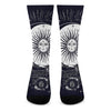 Vintage Celestial Sun Print Crew Socks