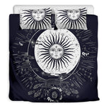 Vintage Celestial Sun Print Duvet Cover Bedding Set
