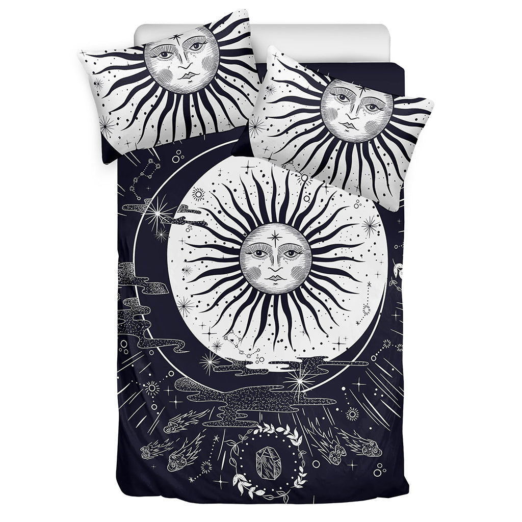 Vintage Celestial Sun Print Duvet Cover Bedding Set