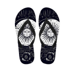 Vintage Celestial Sun Print Flip Flops