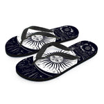 Vintage Celestial Sun Print Flip Flops