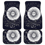 Vintage Celestial Sun Print Front and Back Car Floor Mats