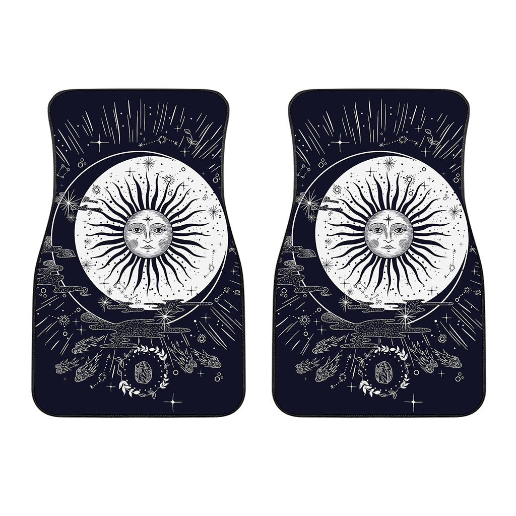 Vintage Celestial Sun Print Front Car Floor Mats