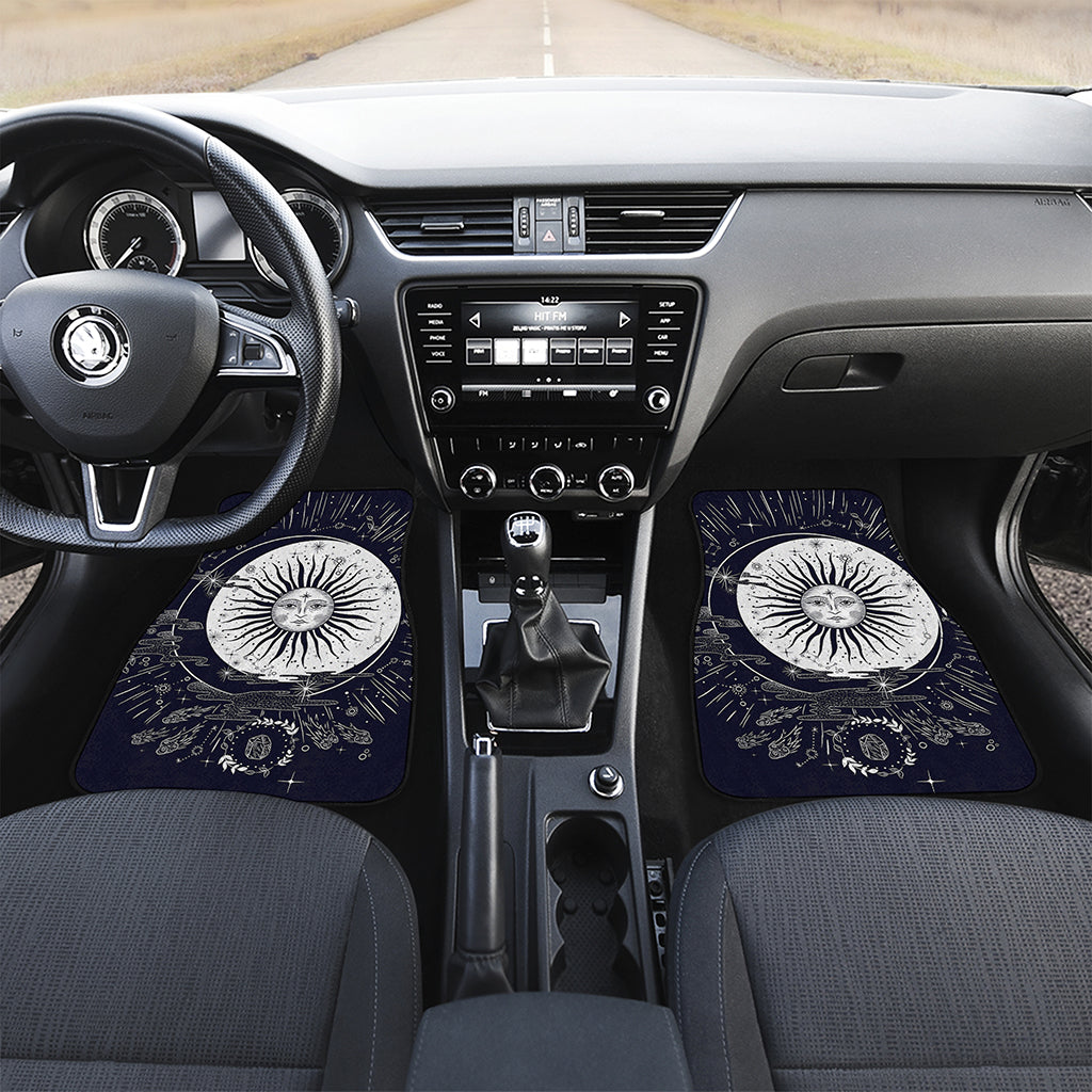 Vintage Celestial Sun Print Front Car Floor Mats