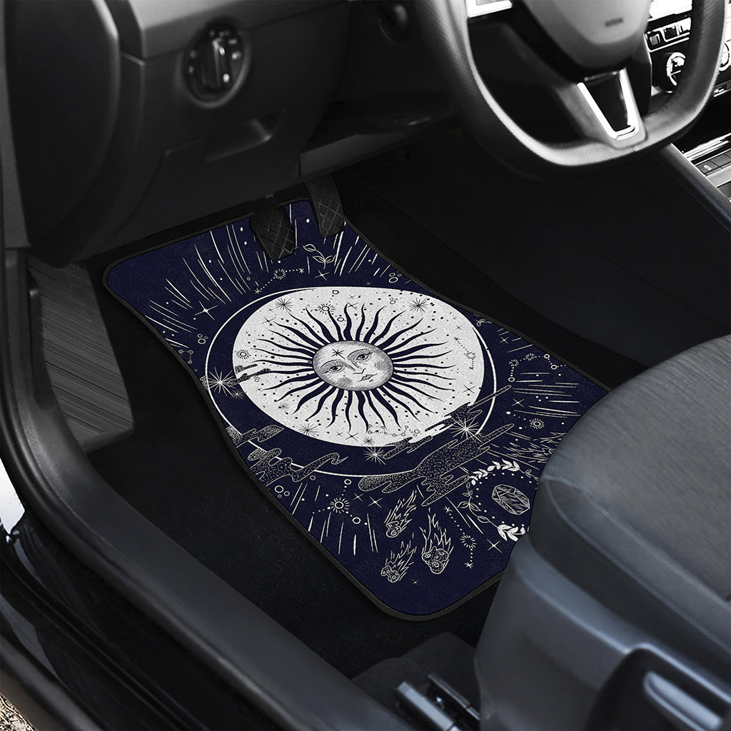 Vintage Celestial Sun Print Front Car Floor Mats