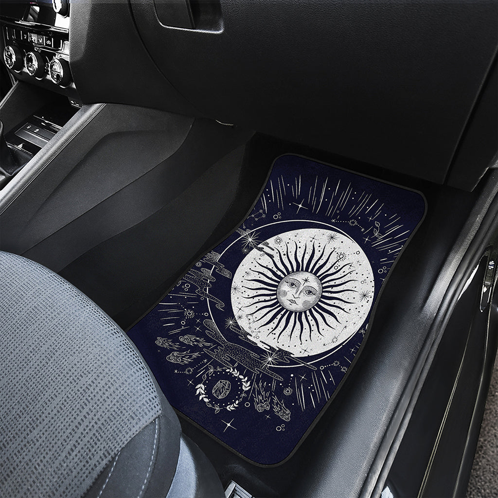 Vintage Celestial Sun Print Front Car Floor Mats
