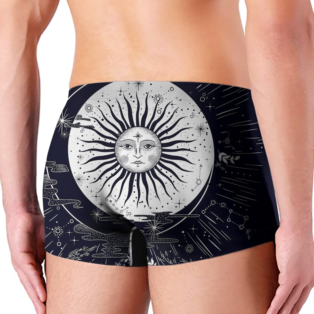 Vintage Celestial Sun Print Men's Boxer Briefs