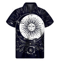 Vintage Celestial Sun Print Men's Short Sleeve Shirt