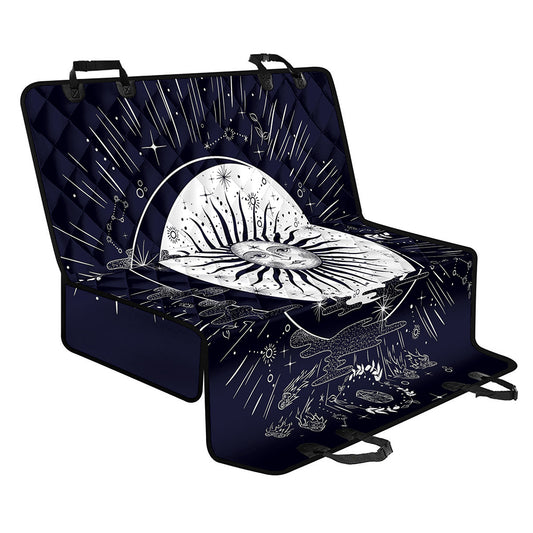 Vintage Celestial Sun Print Pet Car Back Seat Cover