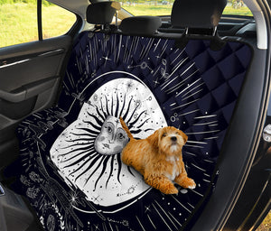 Vintage Celestial Sun Print Pet Car Back Seat Cover