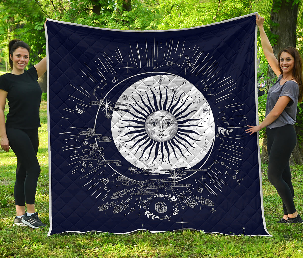 Vintage Celestial Sun Print Quilt