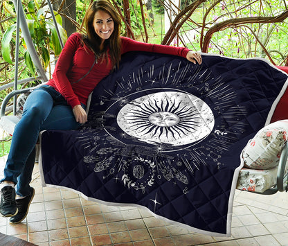 Vintage Celestial Sun Print Quilt