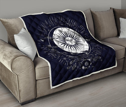Vintage Celestial Sun Print Quilt