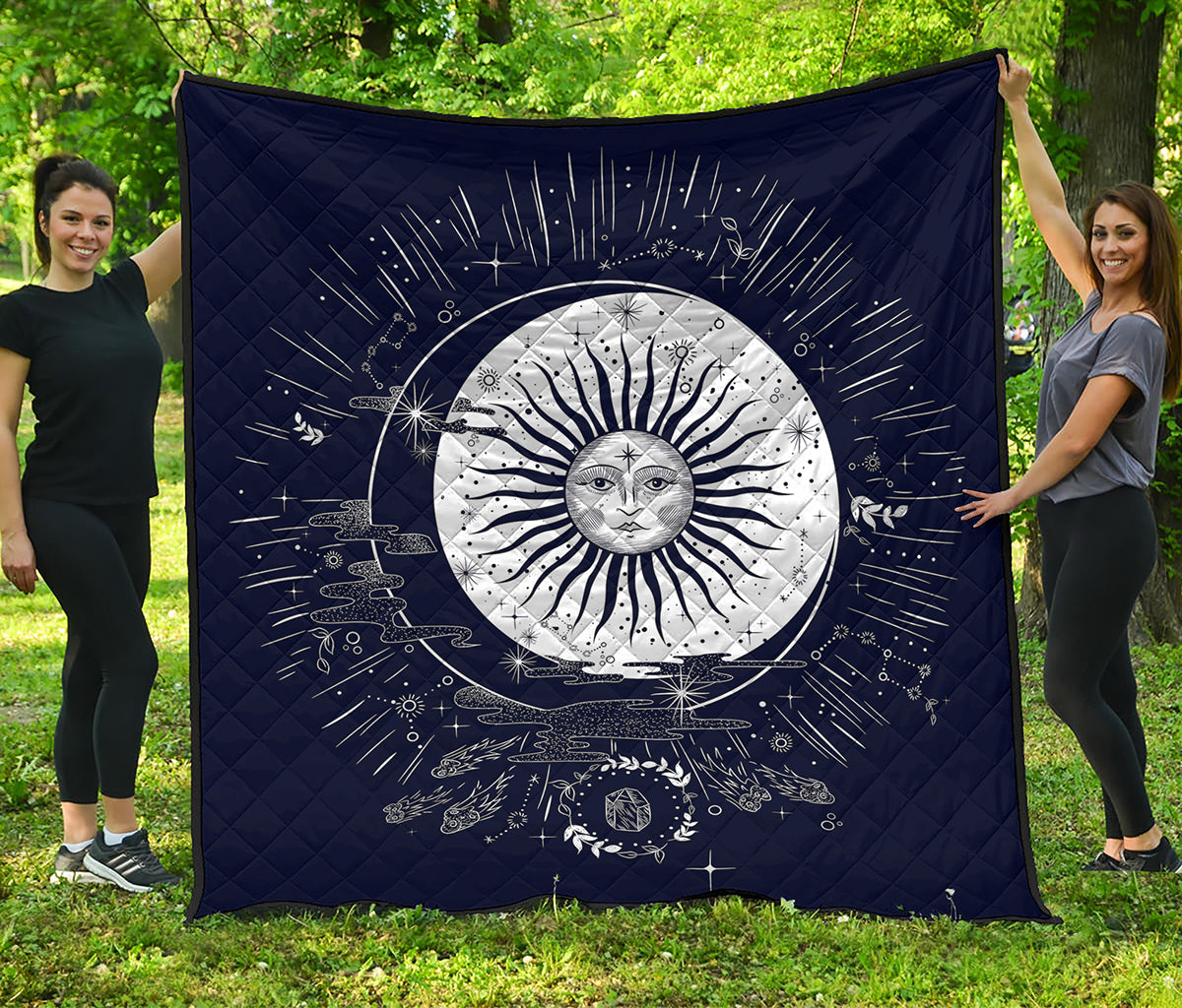 Vintage Celestial Sun Print Quilt