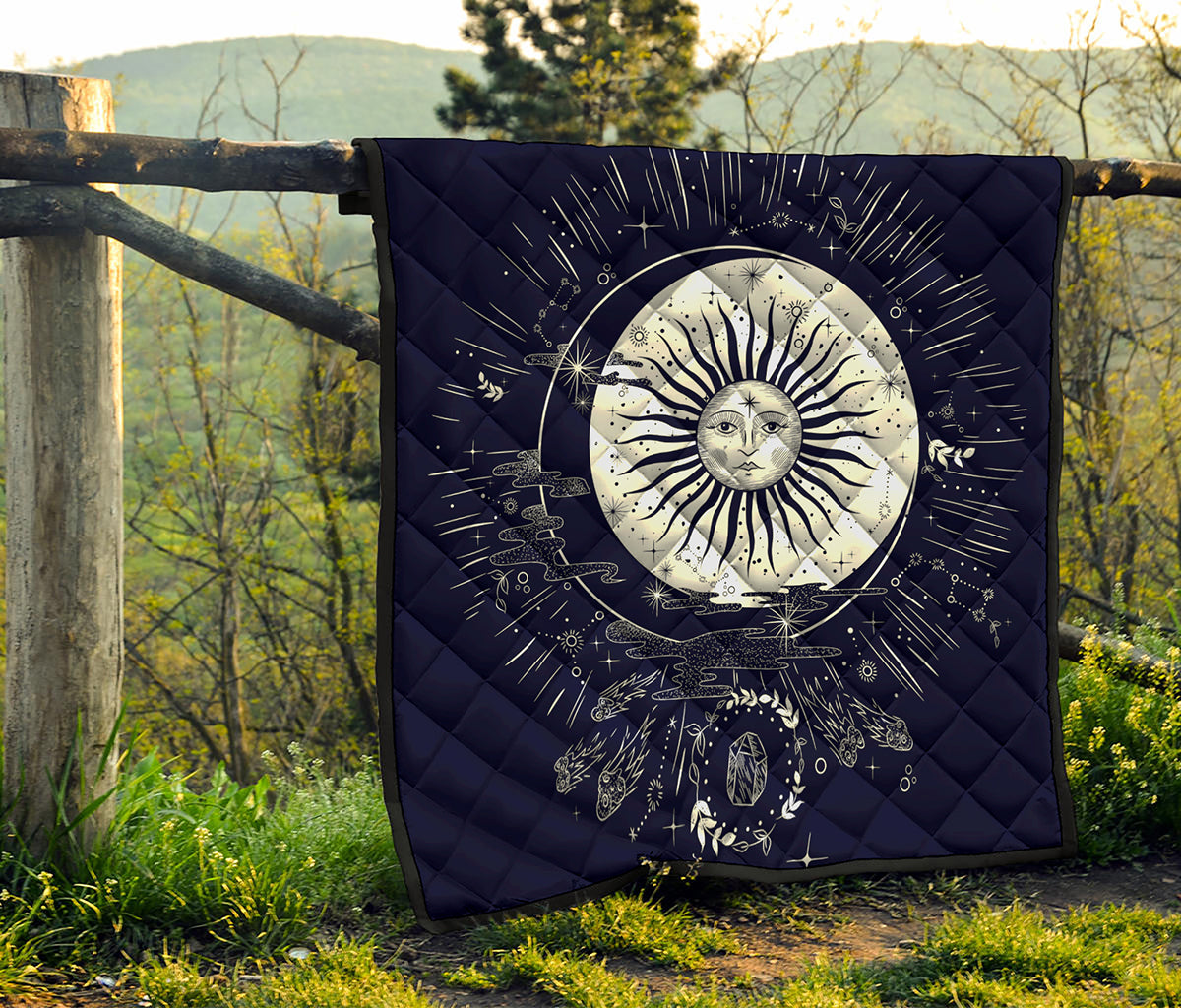 Vintage Celestial Sun Print Quilt