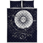 Vintage Celestial Sun Print Quilt Bed Set