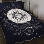 Vintage Celestial Sun Print Quilt Bed Set