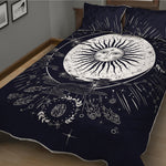 Vintage Celestial Sun Print Quilt Bed Set