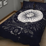 Vintage Celestial Sun Print Quilt Bed Set