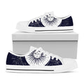 Vintage Celestial Sun Print White Low Top Sneakers