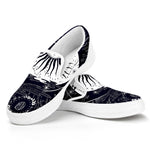 Vintage Celestial Sun Print White Slip On Shoes