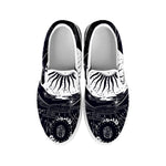 Vintage Celestial Sun Print White Slip On Shoes