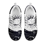 Vintage Celestial Sun Print White Sneakers