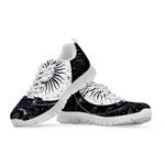 Vintage Celestial Sun Print White Sneakers