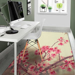 Vintage Cherry Blossom Print Area Rug