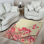 Vintage Cherry Blossom Print Area Rug