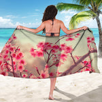 Vintage Cherry Blossom Print Beach Sarong Wrap