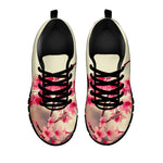 Vintage Cherry Blossom Print Black Sneakers