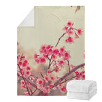 Vintage Cherry Blossom Print Blanket