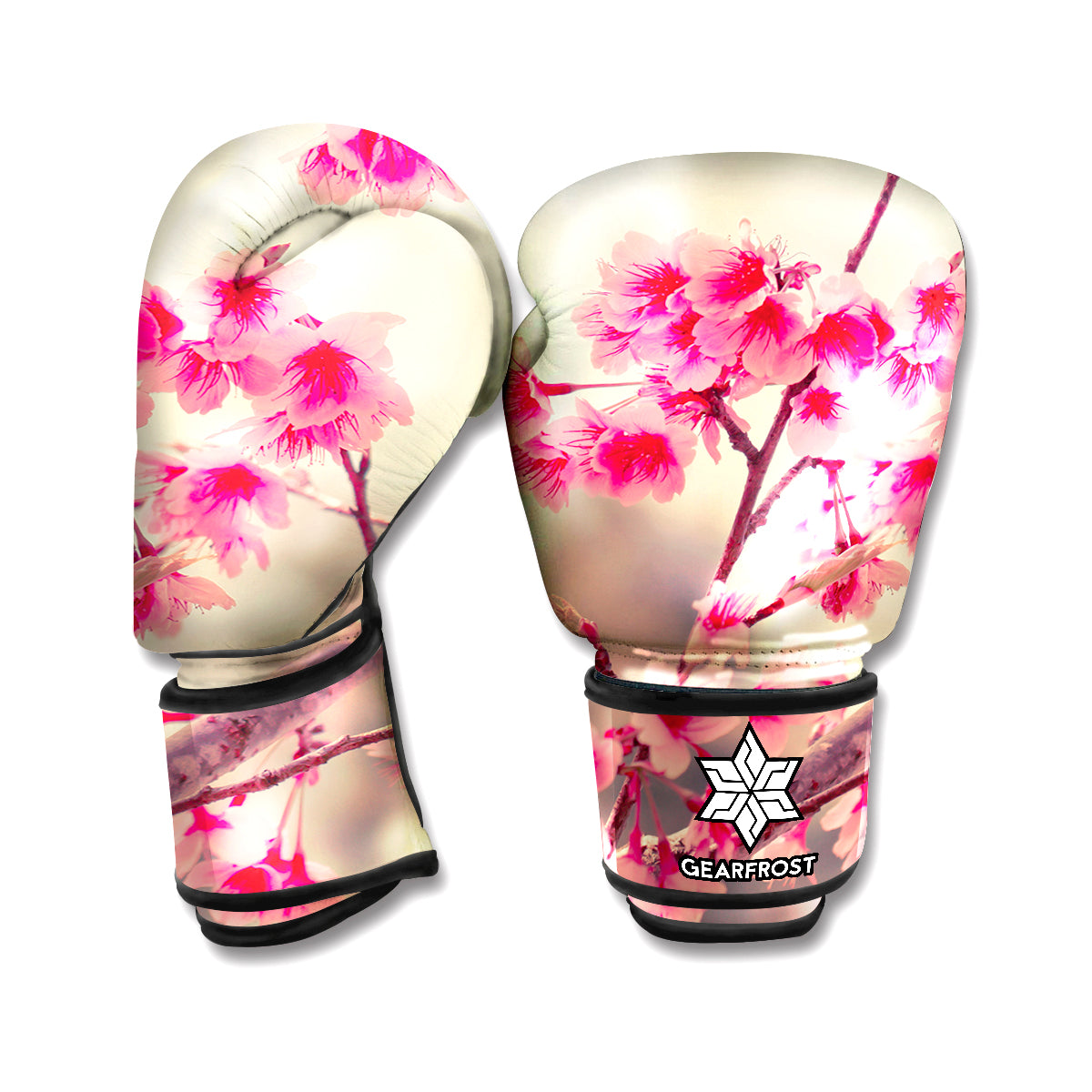Vintage Cherry Blossom Print Boxing Gloves