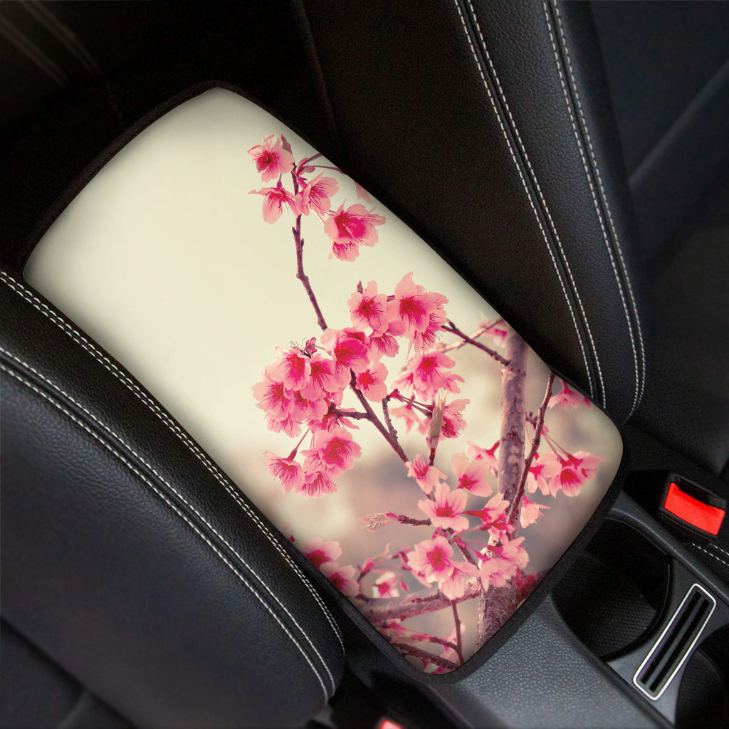 Vintage Cherry Blossom Print Car Center Console Cover