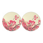 Vintage Cherry Blossom Print Car Coasters