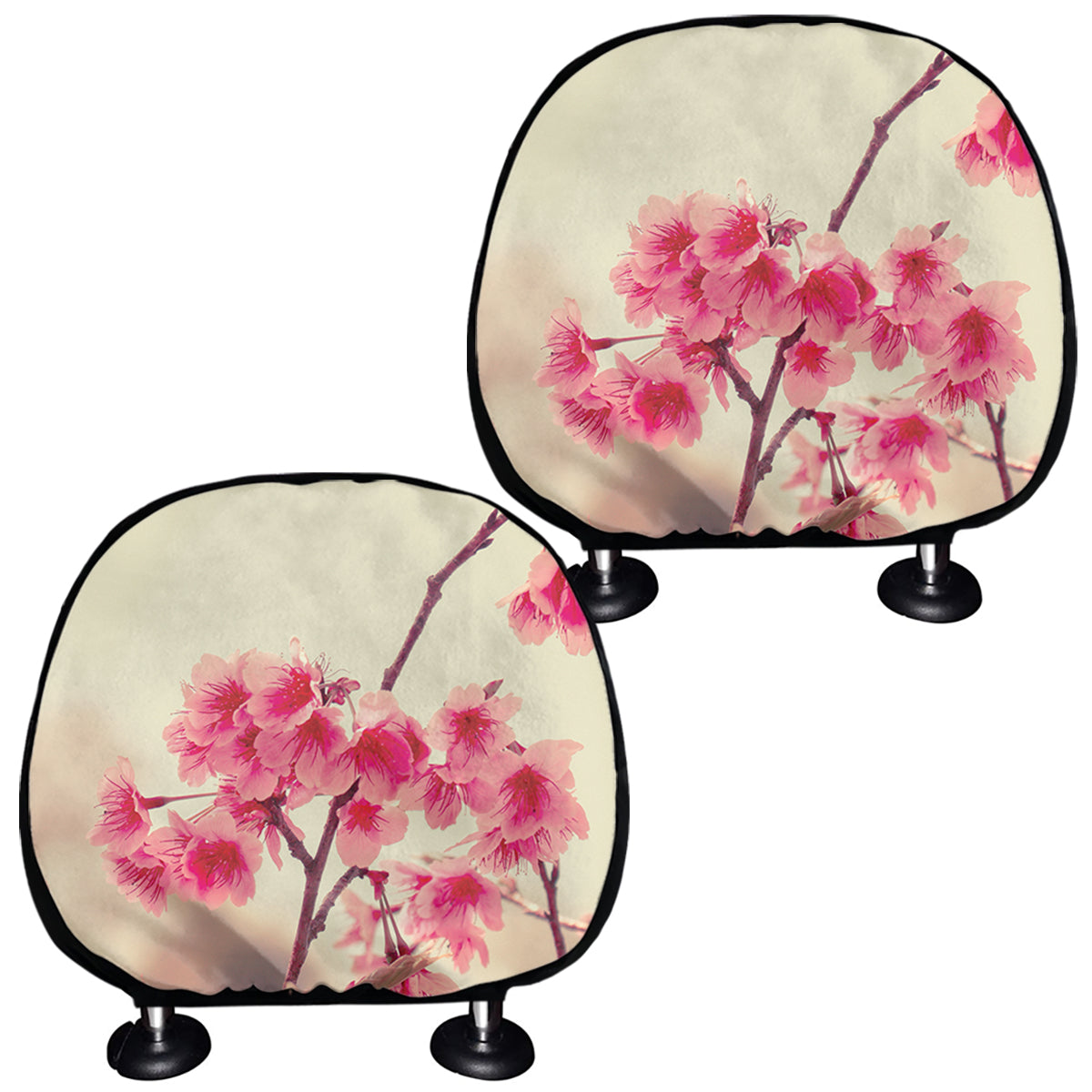 Vintage Cherry Blossom Print Car Headrest Covers