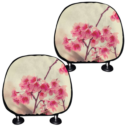 Vintage Cherry Blossom Print Car Headrest Covers