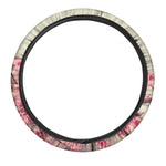 Vintage Cherry Blossom Print Car Steering Wheel Cover